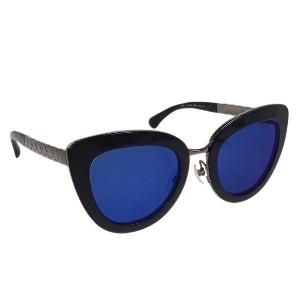 Chanel Sunglasses Eyewear Blue Black Small Good - Picture 1 of 12